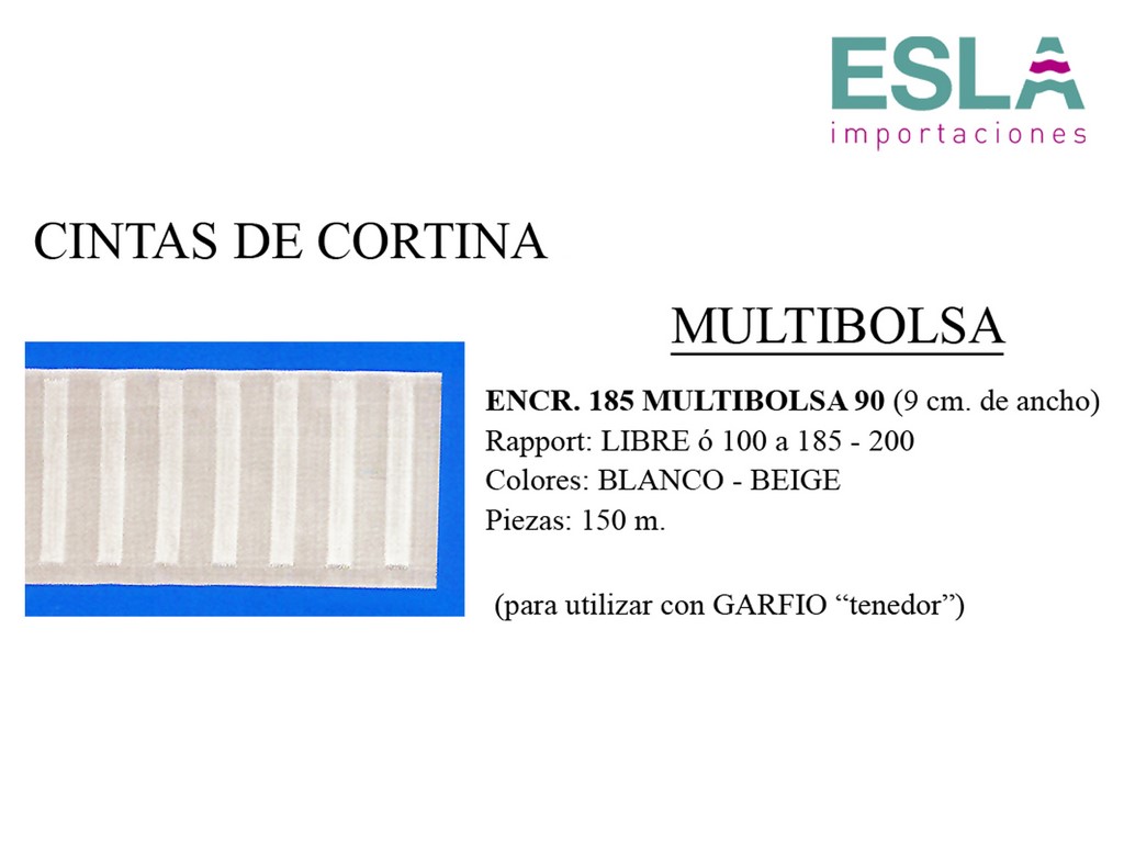 CINTA DE CORTINA MULTIBOLSA