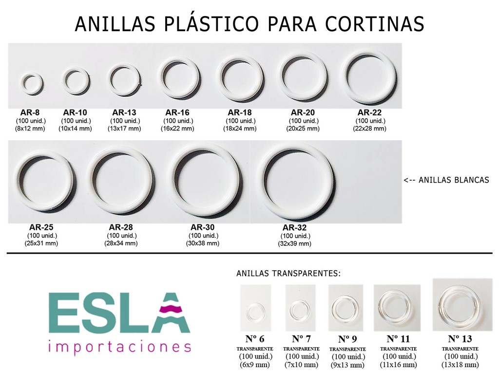 ANILLAS REDONDAS BLANCAS Y TRANSPARENTES