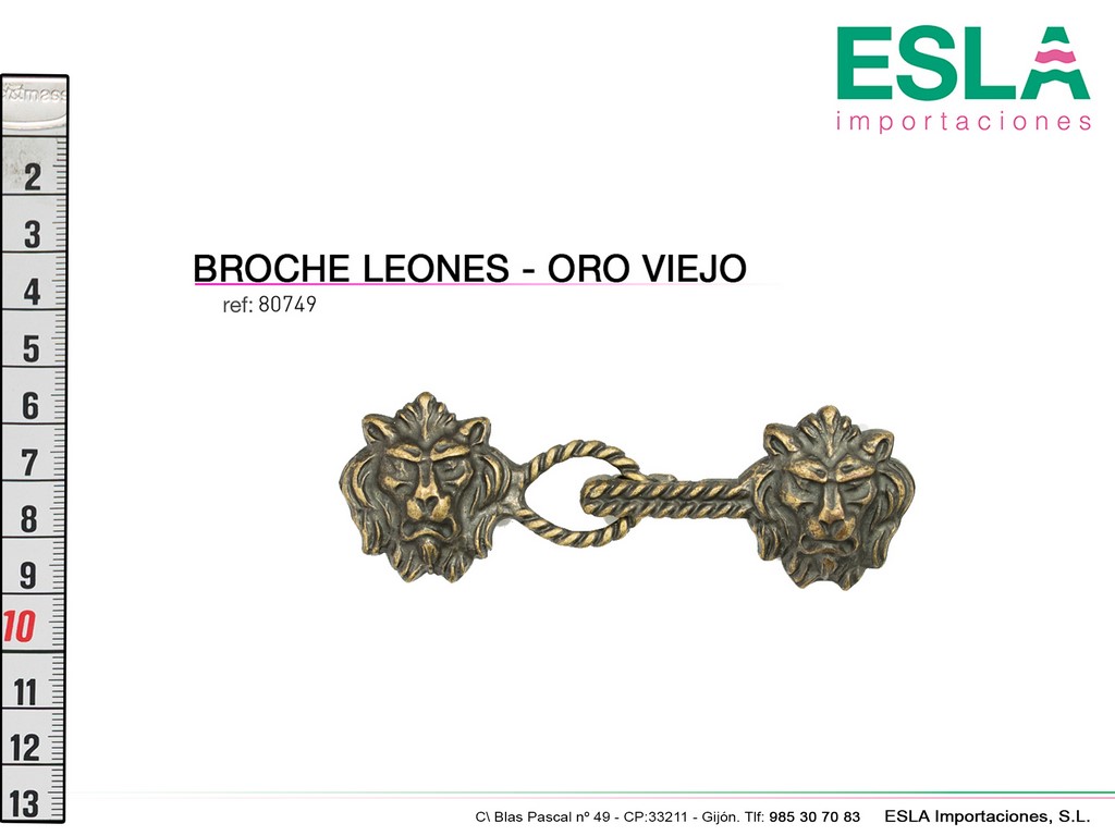 BROCHE LEONES METAL 80749