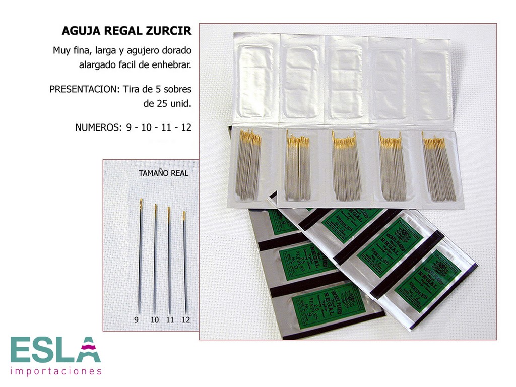 AGUJAS REGAL DE ZURCIR CORTAS