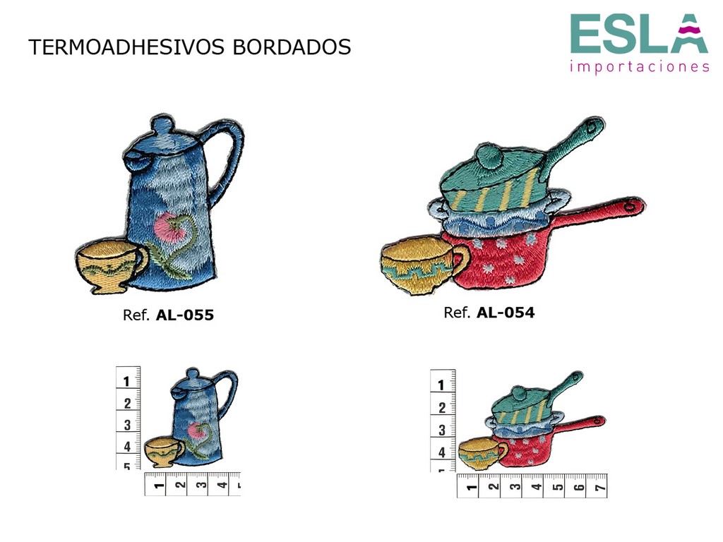 TERMOADHESIVO BORDADO AL-054 CAZUELAS Y AL-055 CAFETERA