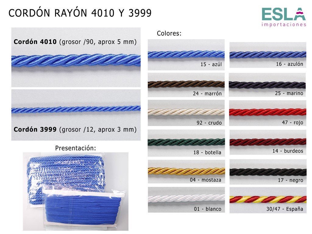 CORDON RAYON 4010 Y 3999