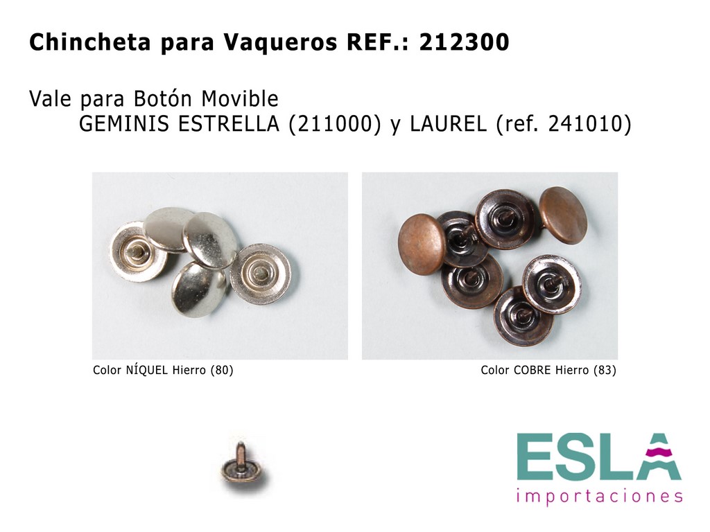 Esla Importaciones: Somos distribuidores de CHINCHETA PARA BOTON