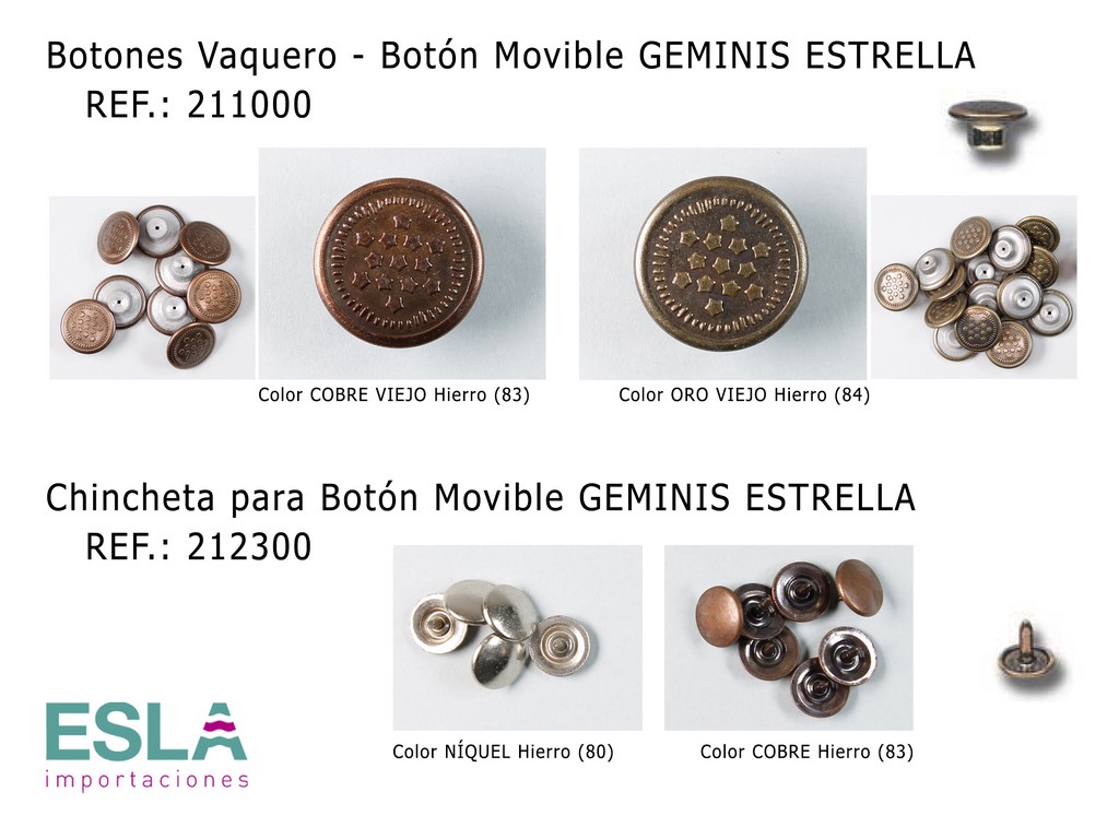 BOTON VAQUERO ESTRELLA GEMINIS