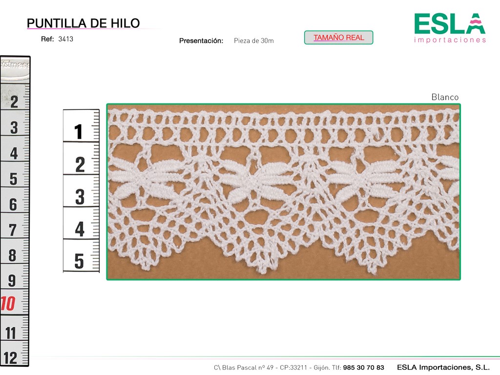PUNTILLA DE HILO DE ALGODON 3413