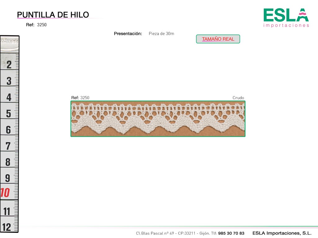 PUNTILLA DE HILO DE ALGODON 3250