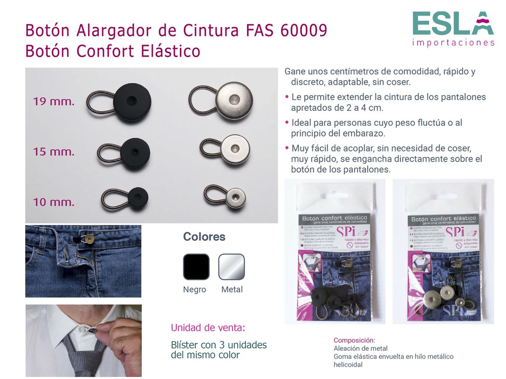 BOTON ALARGADOR DE CINTURA FAS 60009