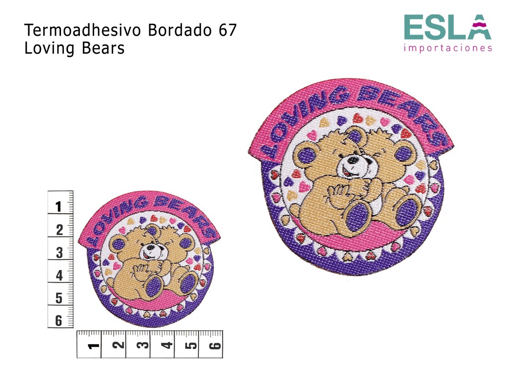 TERMOADHESIVO BORDADO OSO AMOROSO 67 LOVING BEARS