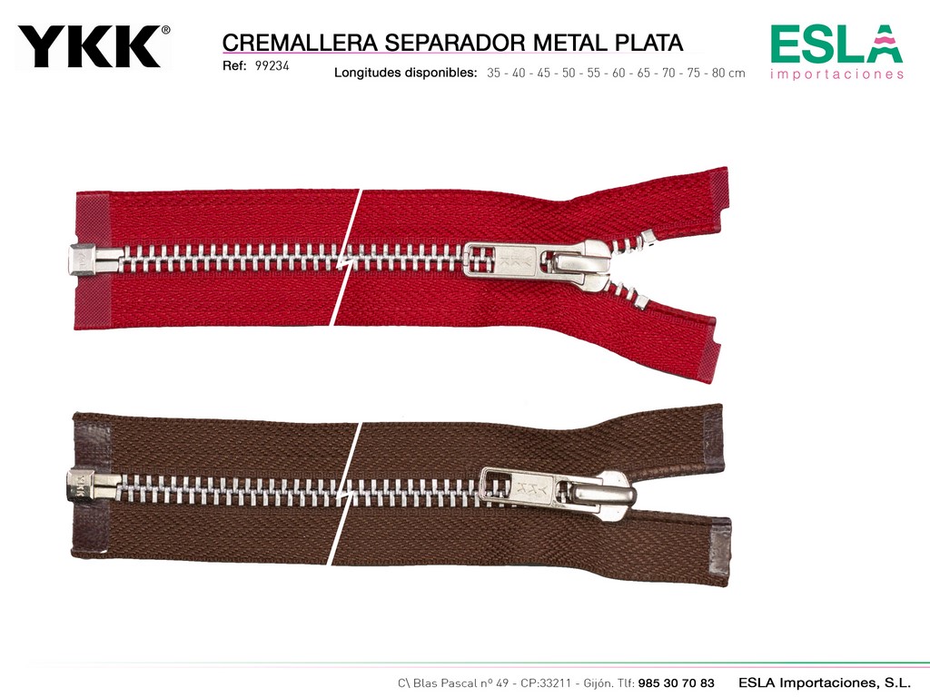 CREMALLERA METAL PLATA SEPARADOR 99234