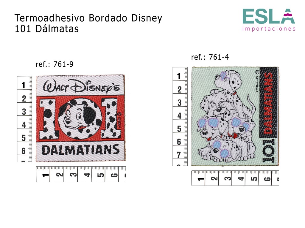 TERMOADHESIVO BORDADO DISNEY 101 DALMATAS 761-4 Y 761-9