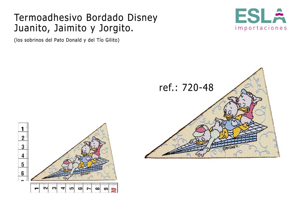 TERMOADHESIVO BORDADO DISNEY JUANITO JAIMITO Y JORGITO 720-48