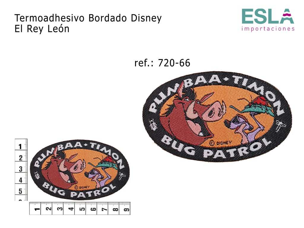 TERMOADHESIVO BORDADO DISNEY EL REY LEON 720-66 TIMON Y PUMBAA