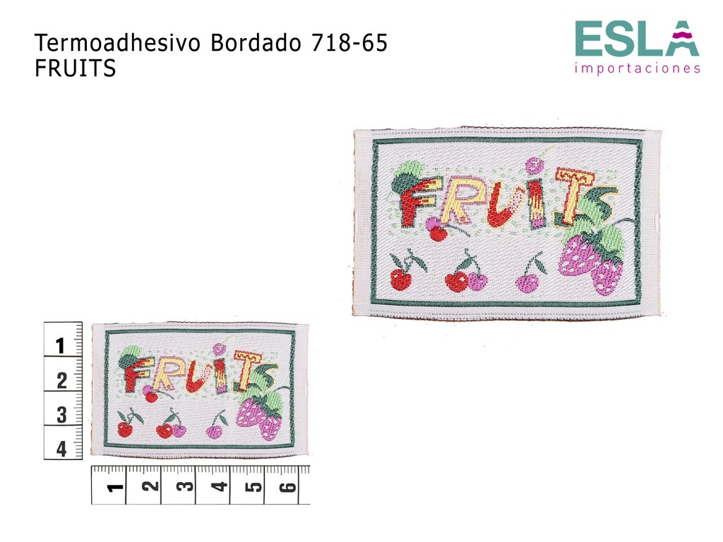 TERMOADHESIVO BORDADO 718-65 FRUTAS FRUITS