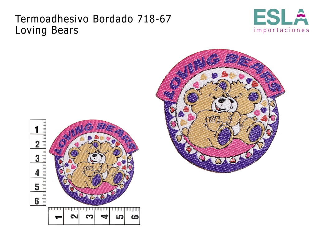 TERMOADHESIVO BORDADO OSO AMOROSO 718-67 LOVING BEARS