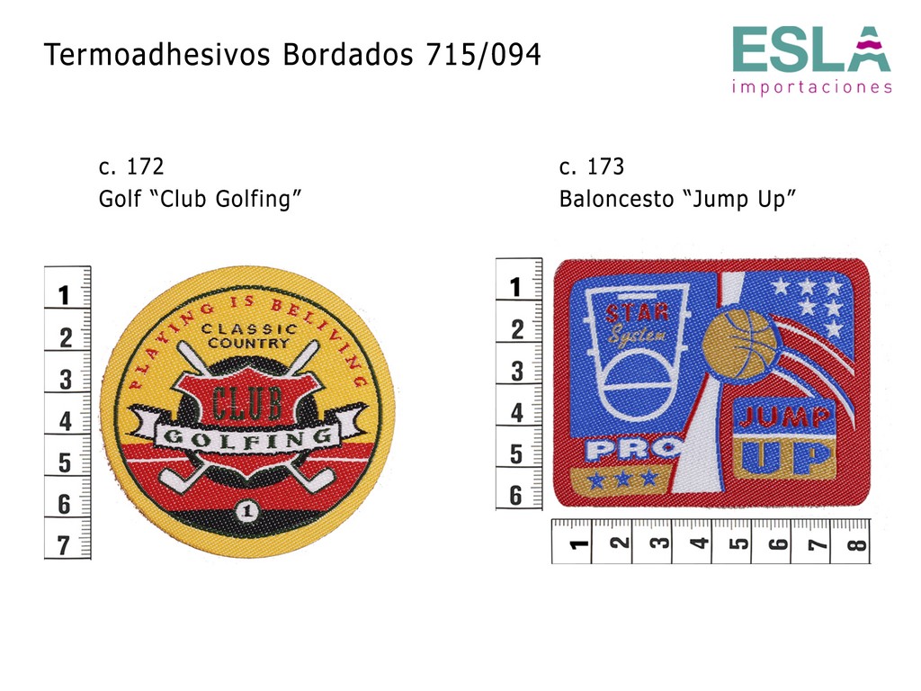 TERMOADHESIVO BORDADO 715/094 CLUB GOLFING 172 BALONCESTO 173