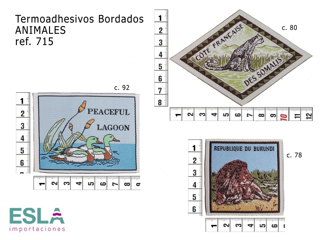 TERMOADHESIVO BORDADO ANIMALES 715 LEÓN, GUEPARDO Y PATOS