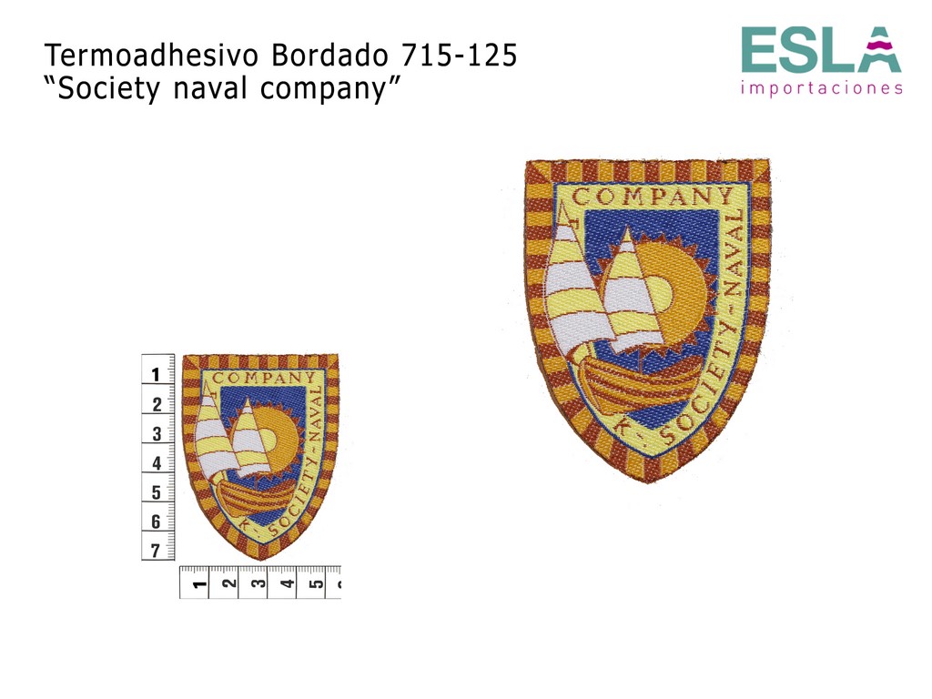 TERMOADHESIVO BORDADO 715-125 SOCIETY NAVAL COMPANY