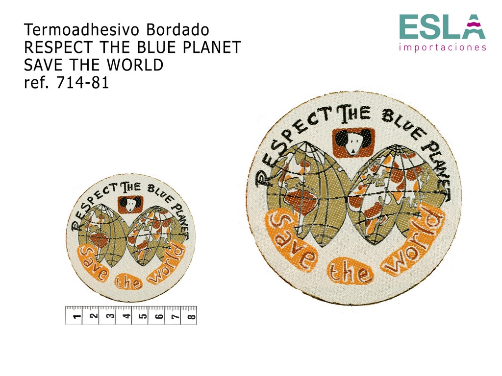 TERMOADHESIVO BORDADO 714-81 SAVE THE WORLD