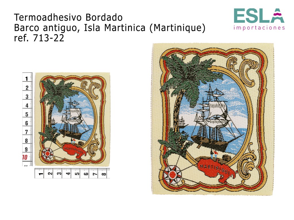 TERMOADHESIVO BORDADO 713-22 BARCO EN ISLA MARTINICA