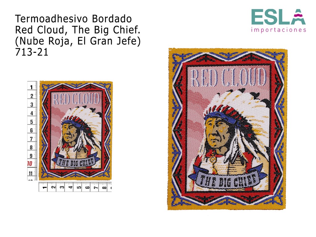 TERMOADHESIVO BORDADO 713-21 RED CLOUD THE BIG CHIEF
