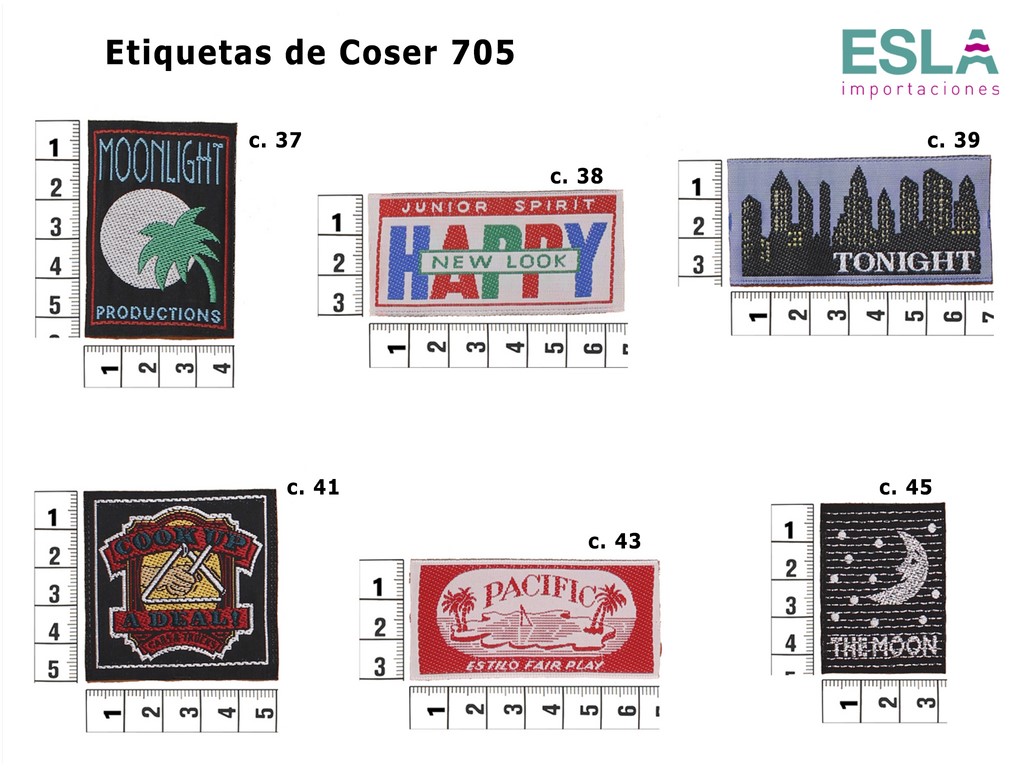 ETIQUETAS DE COSER 705 VARIOS MOTIVOS