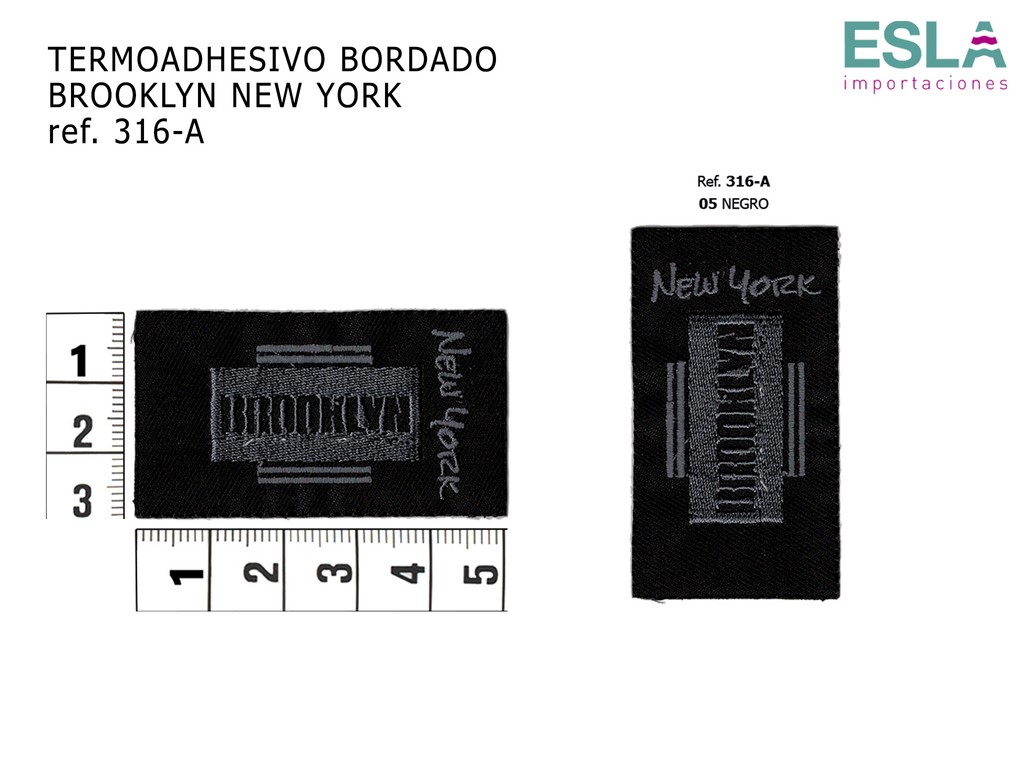 TERMOADHESIVO BORDADO BROOKLYN NEW YORK 316-A