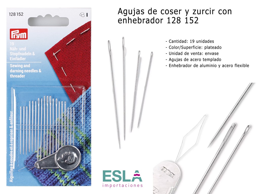 SURTIDO AGUJAS DE COSER Y ZURCIR CON ENHEBRADOR 128152