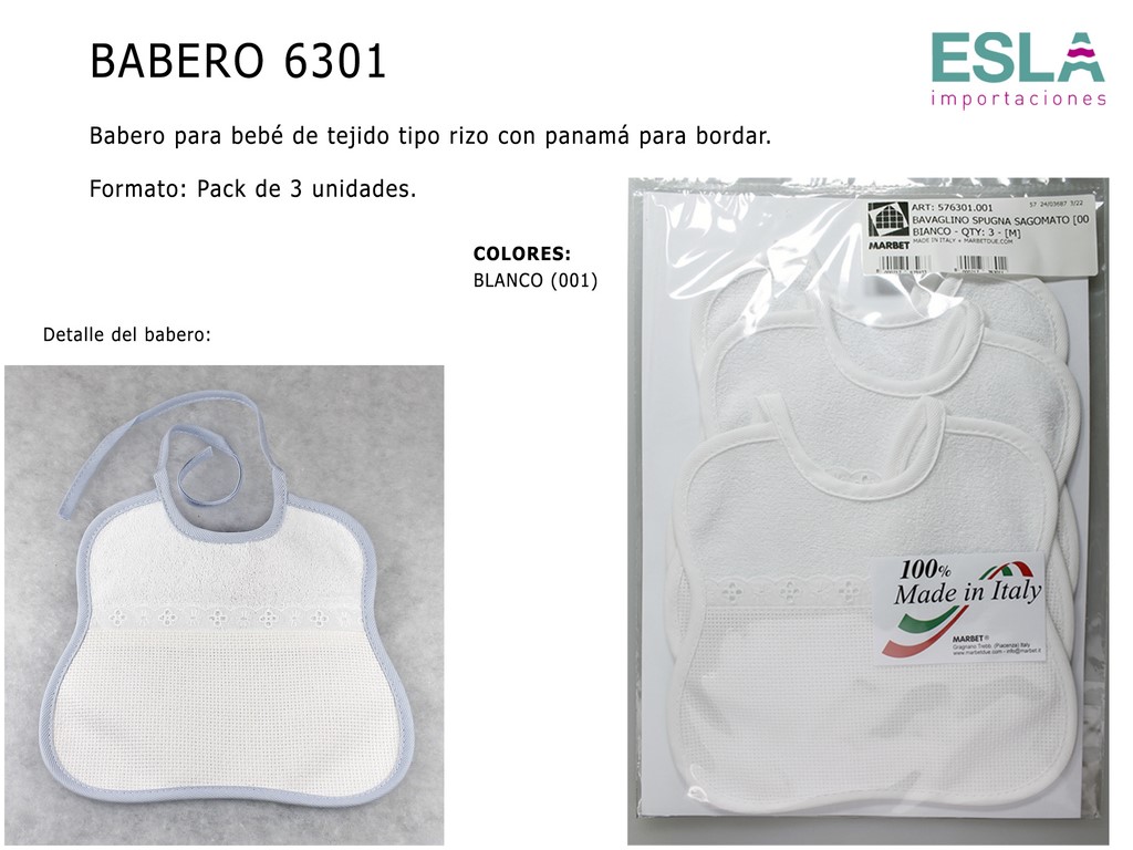 BABERO BEBE 6301