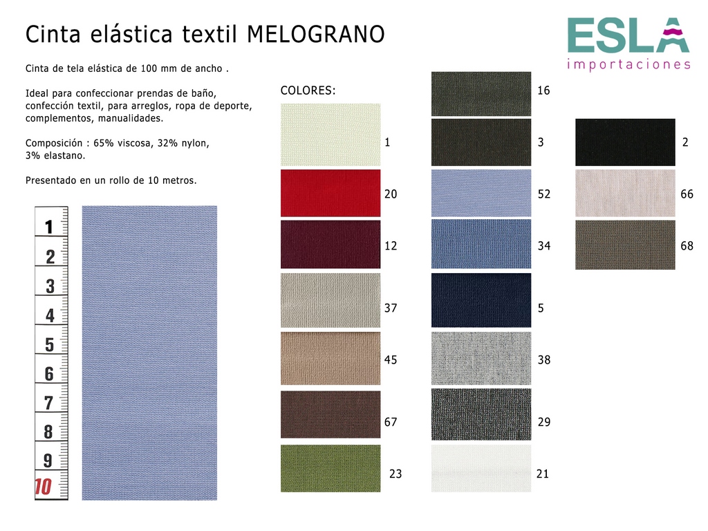 CINTA ELASTICA TEXTIL MELOGRANO 2025