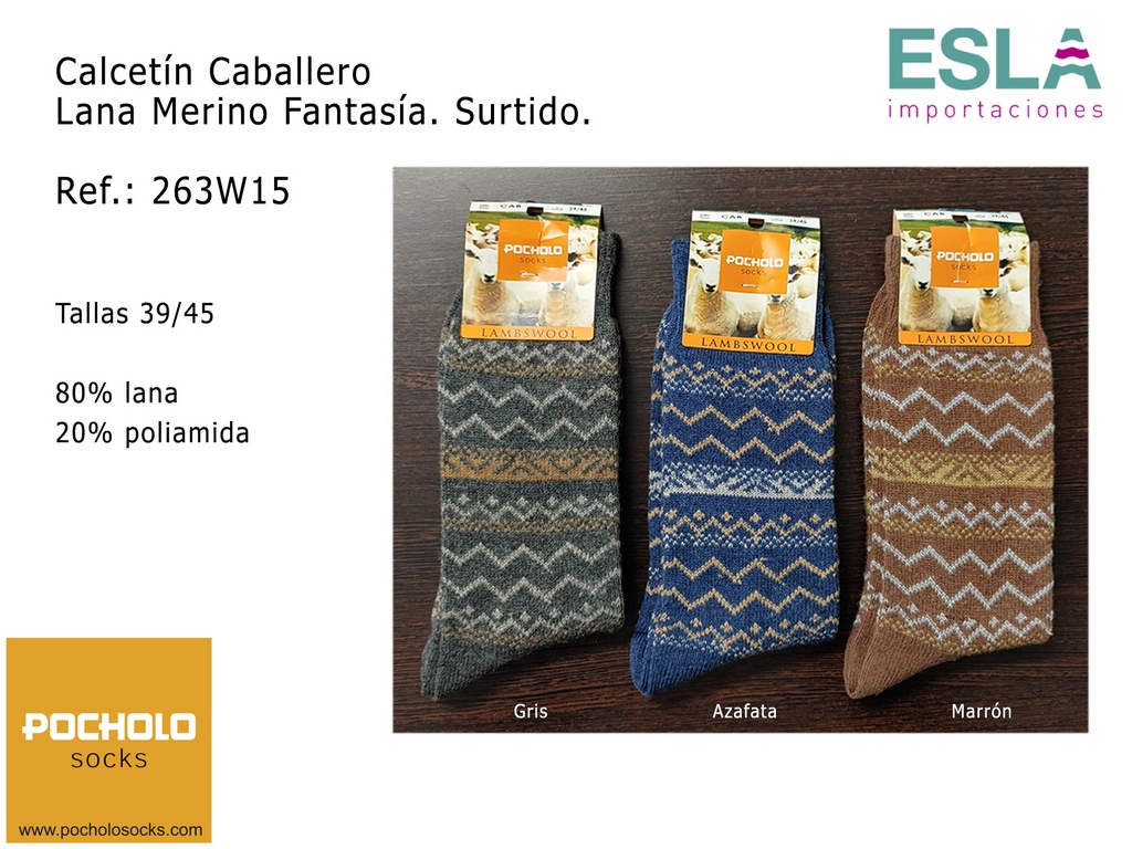 CALCETINES CABALLERO FANTASIA LANA 263W15 POCHOLO