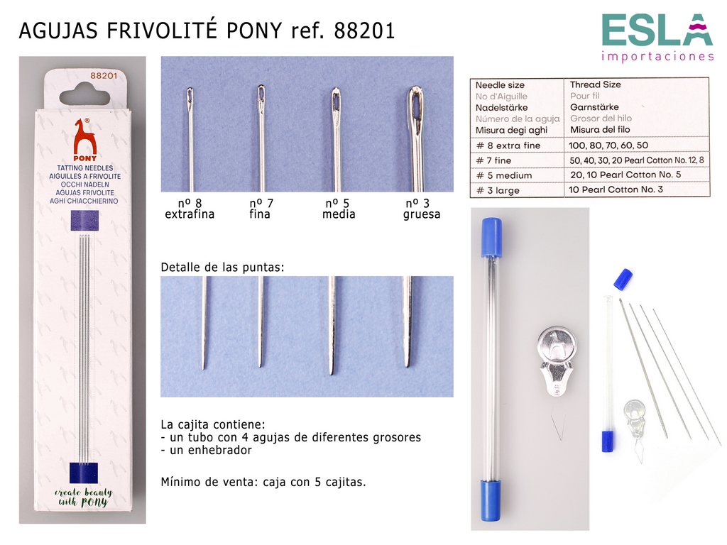AGUJAS FRIVOLITE PONY 88201