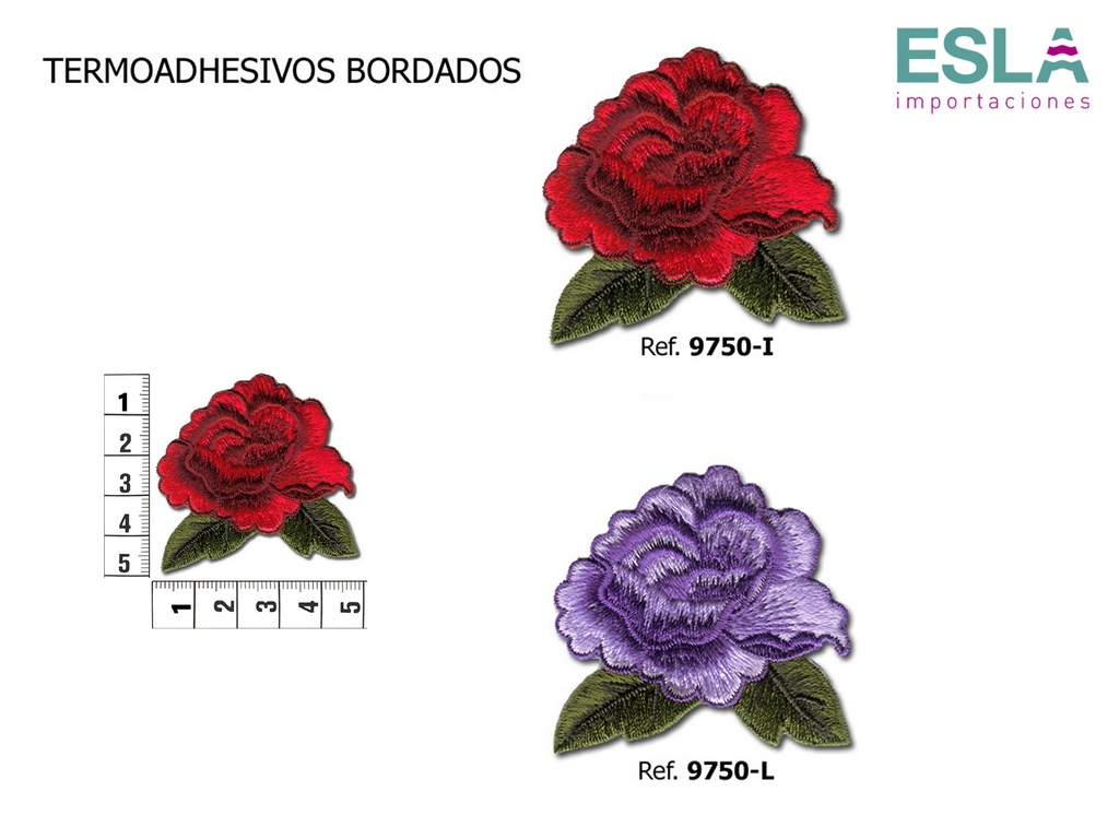 TERMOADHESIVO BORDADO FLOR ROSA 9750