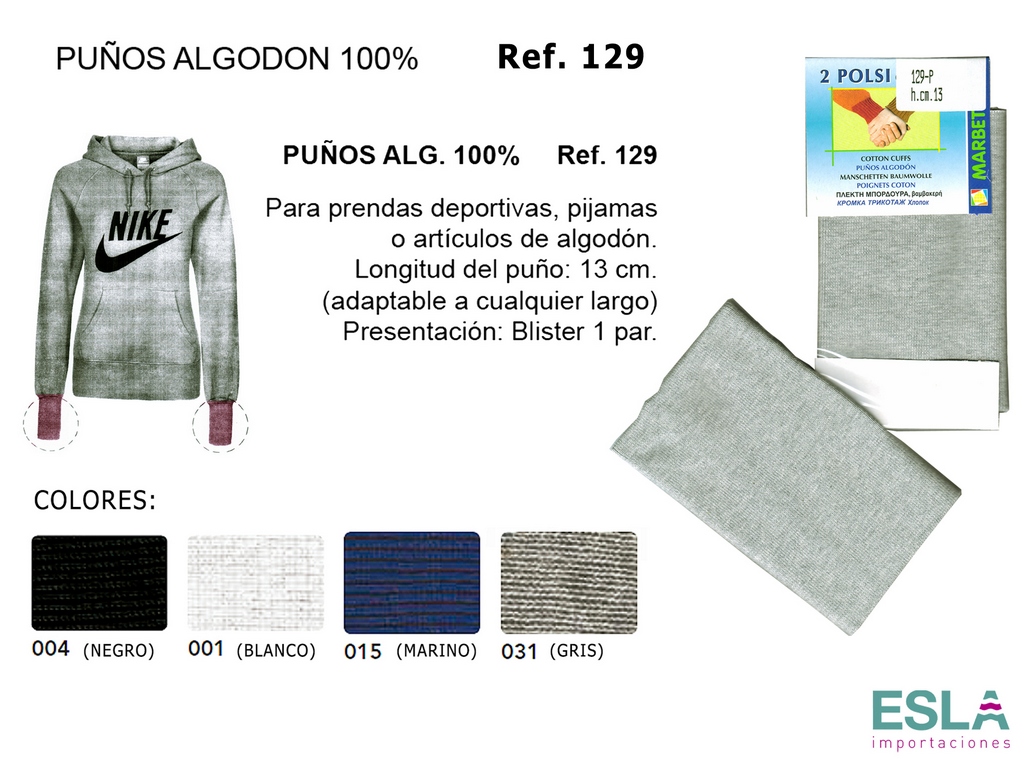 PUÑOS ALGODON 129P