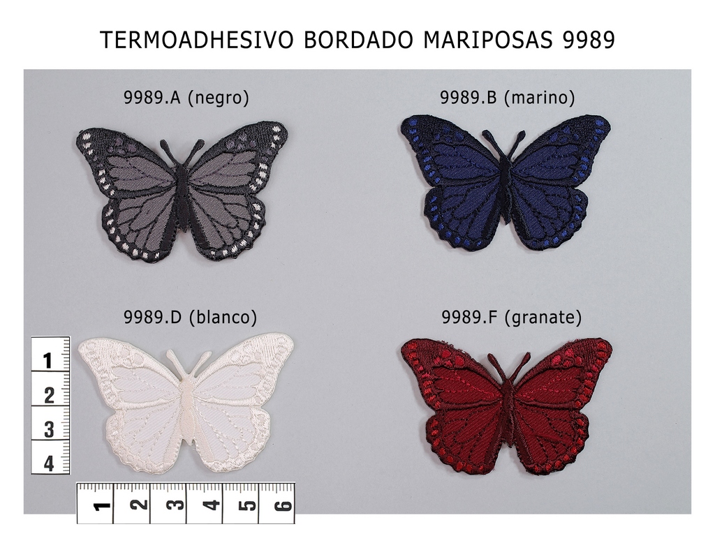 TERMOADHESIVO BORDADO MARIPOSAS 9989A 9989B 9989D 9989F