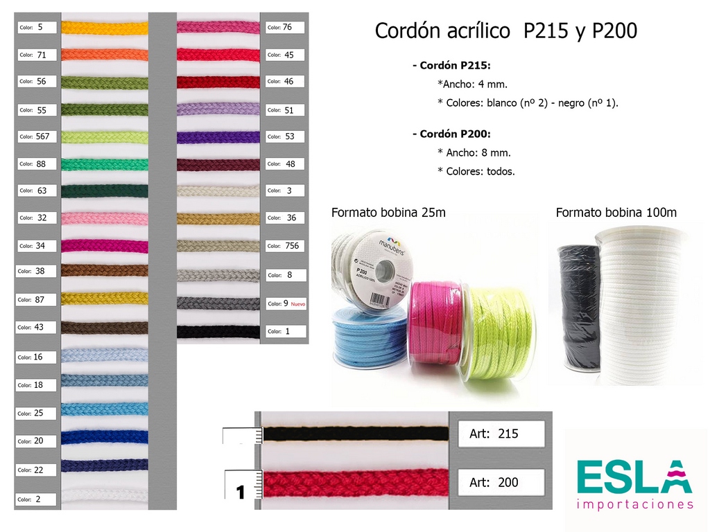 CORDON ACRILICO P200 P215 hoy