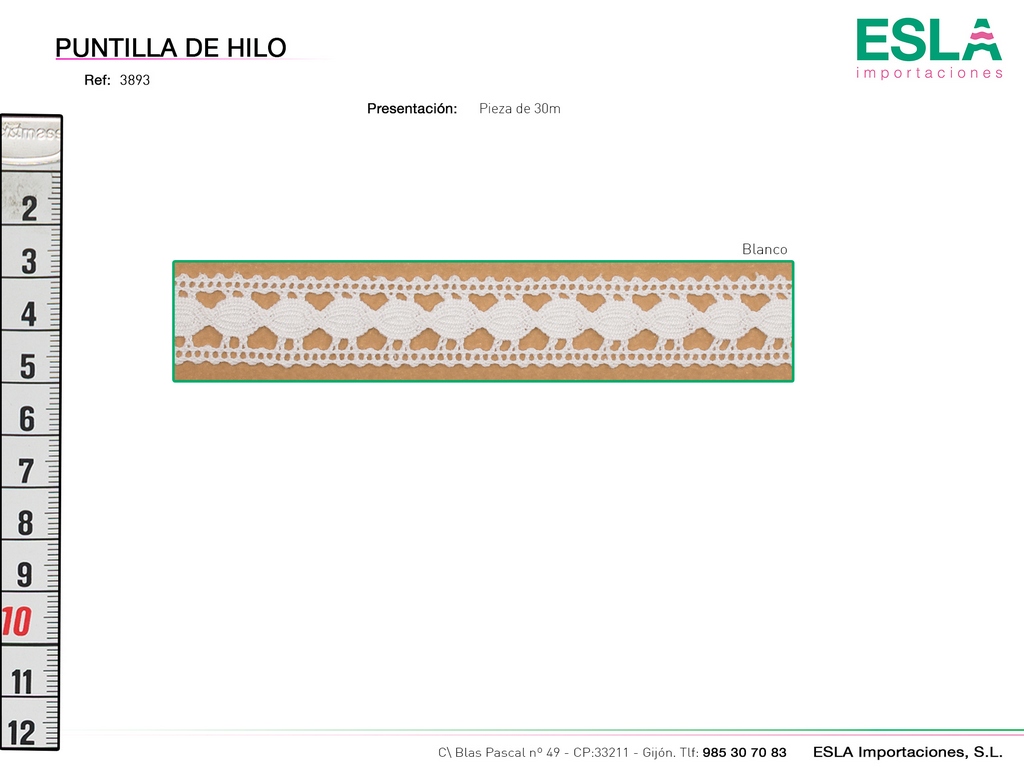 PUNTILLA HILO ALGODON 3893